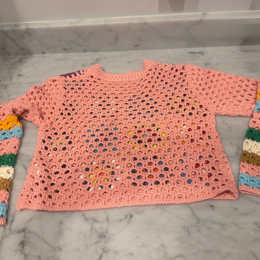 Debut Multicolor Crochet Women's sweater top - Picture 7 of 7